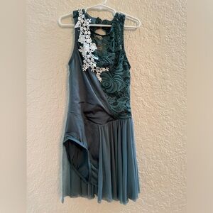 Weissman lyrical ballet dance costume large child green white